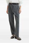 melange wool and cashmere blend trousers