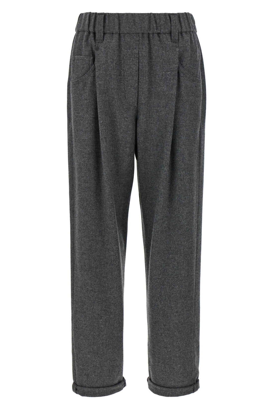 BRUNELLO CUCINELLI 38 melange wool and cashmere blend trousers