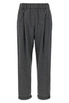 melange wool and cashmere blend trousers