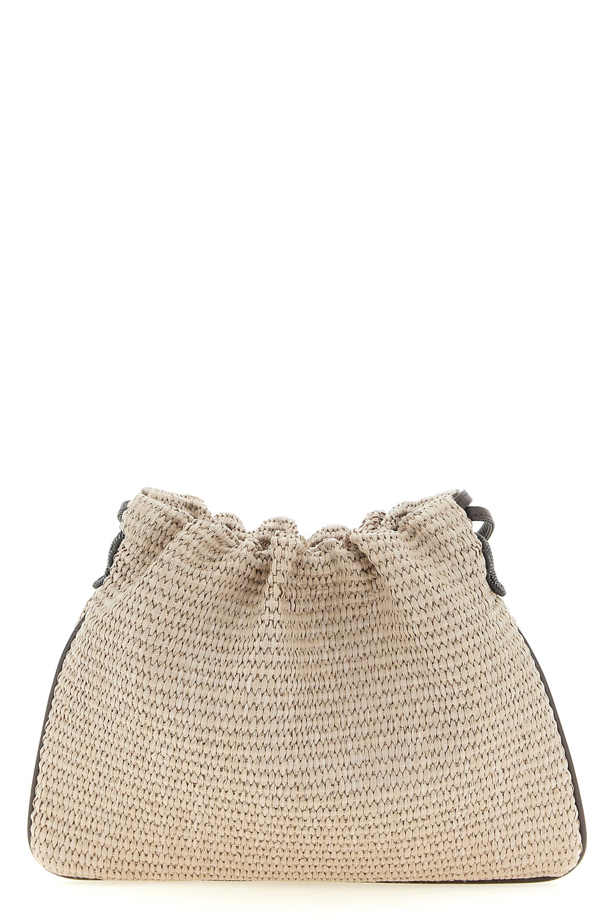 bc duo pouch in raffia-effect cotton blend