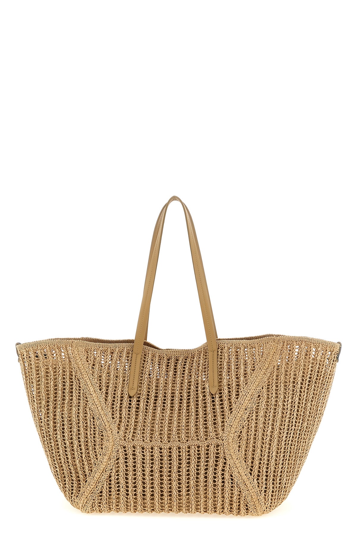 bc duo large shoulder bag in woven raffia