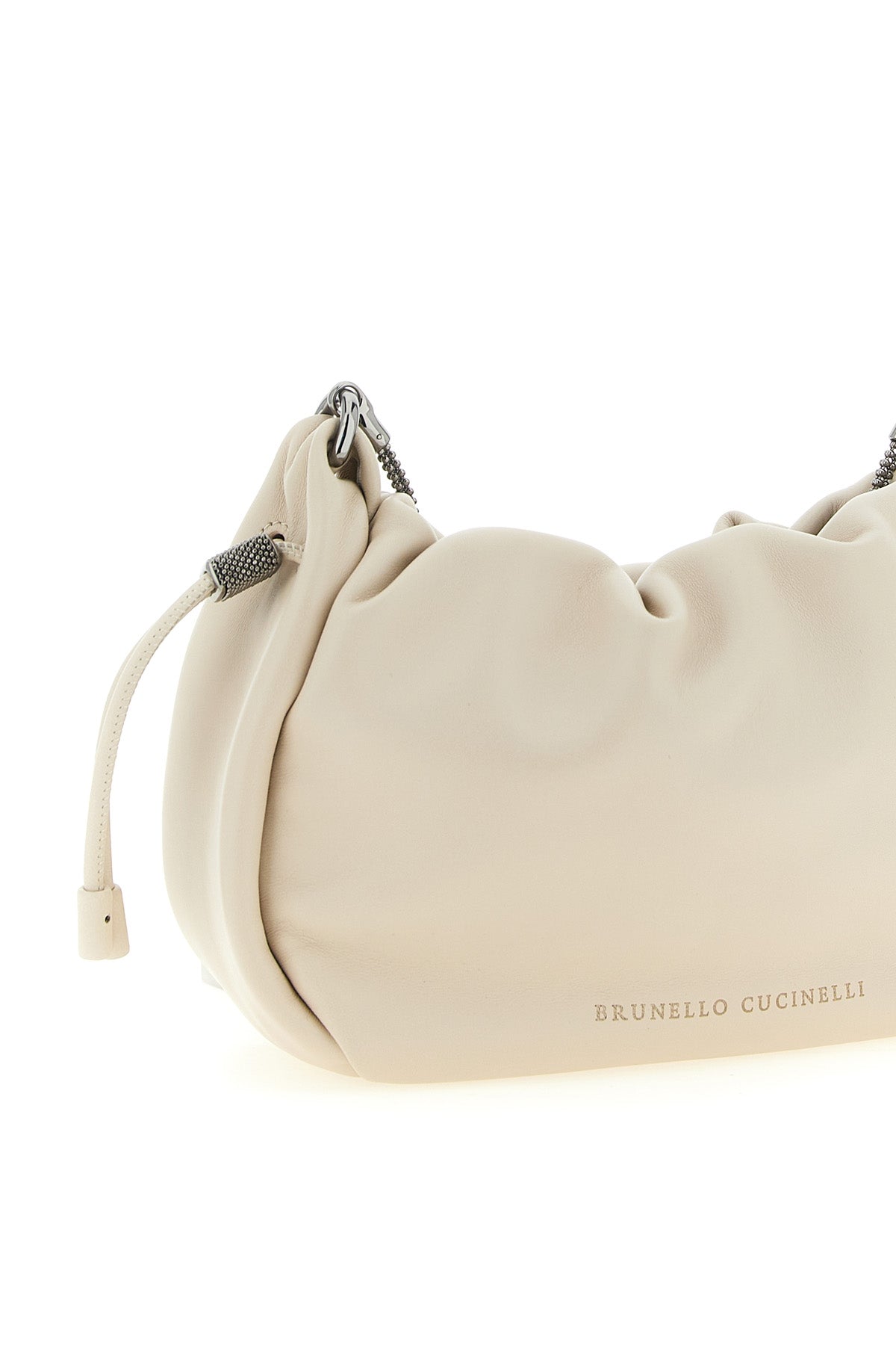 the brunello cucinelli bucket mellow mini shoulder bag stands out for its soft
