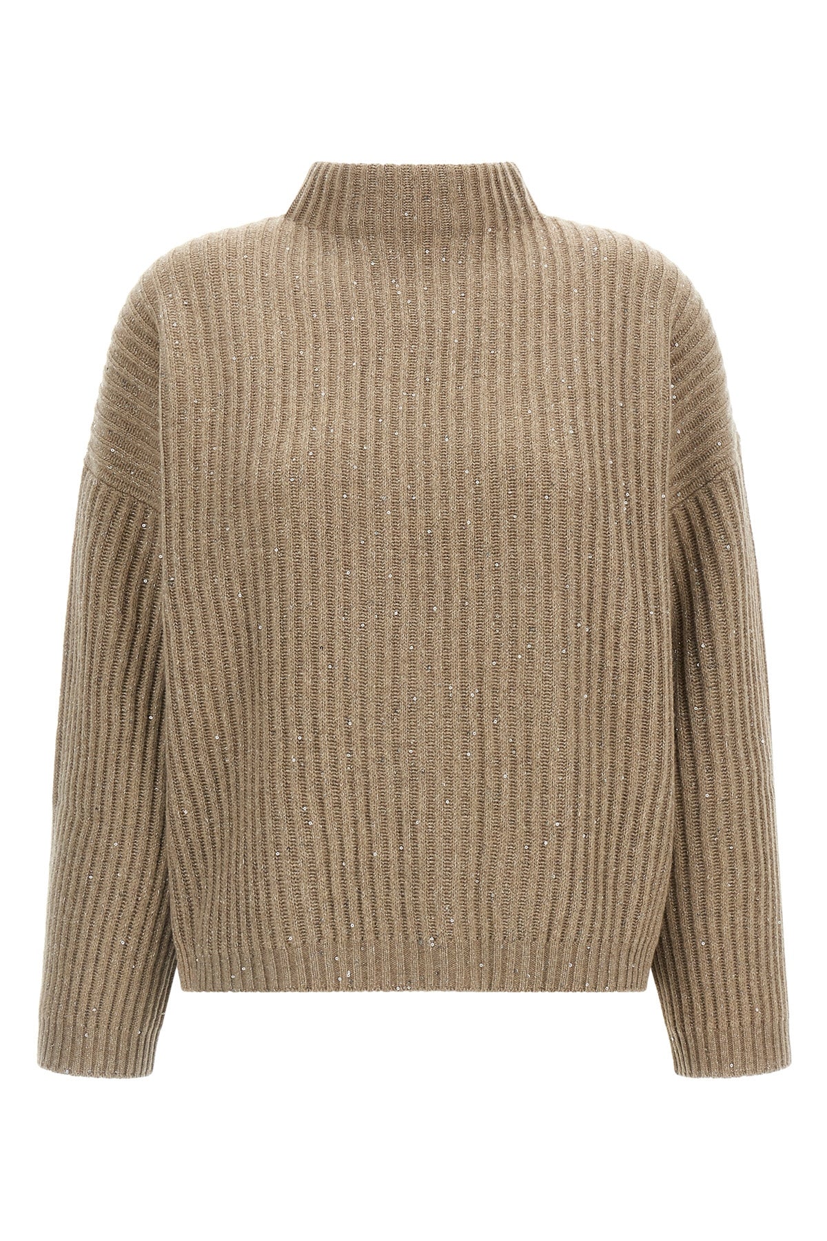 brunello cucinellis sparkling & dazzling turtleneck sweater in cashmere and w