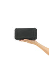 precious leather clutch bag entirely embroidered in monile