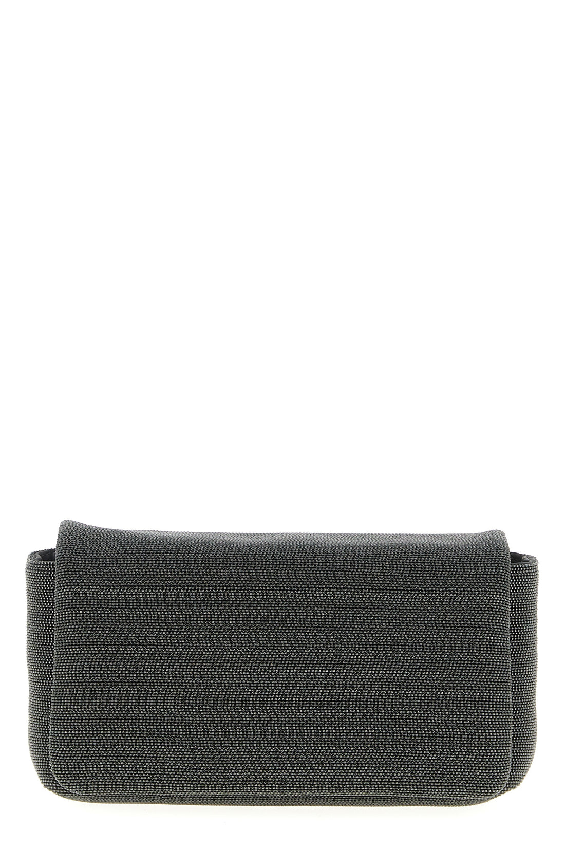 BRUNELLO CUCINELLI OS precious leather clutch bag entirely embroidered in monile