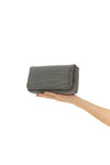 precious leather clutch bag entirely embroidered in monile
