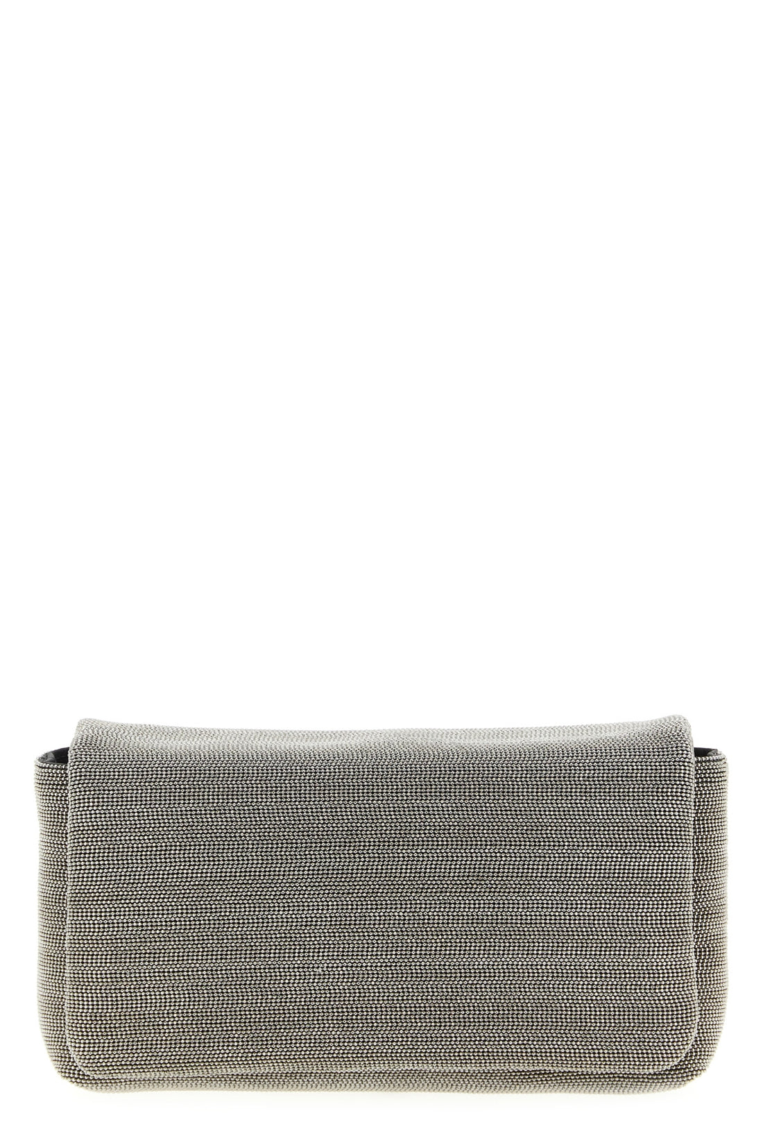 BRUNELLO CUCINELLI OS precious leather clutch bag entirely embroidered in monile