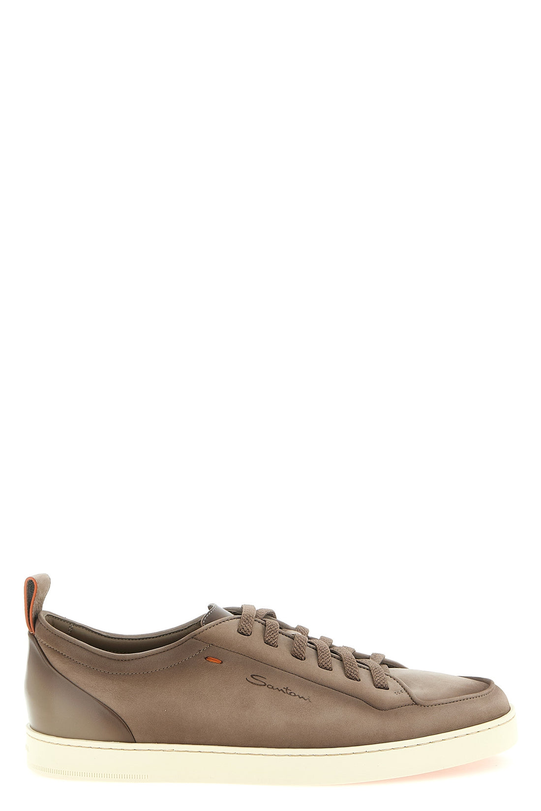 SANTONI 9 montecarlo delavé effect nappa leather sneakers