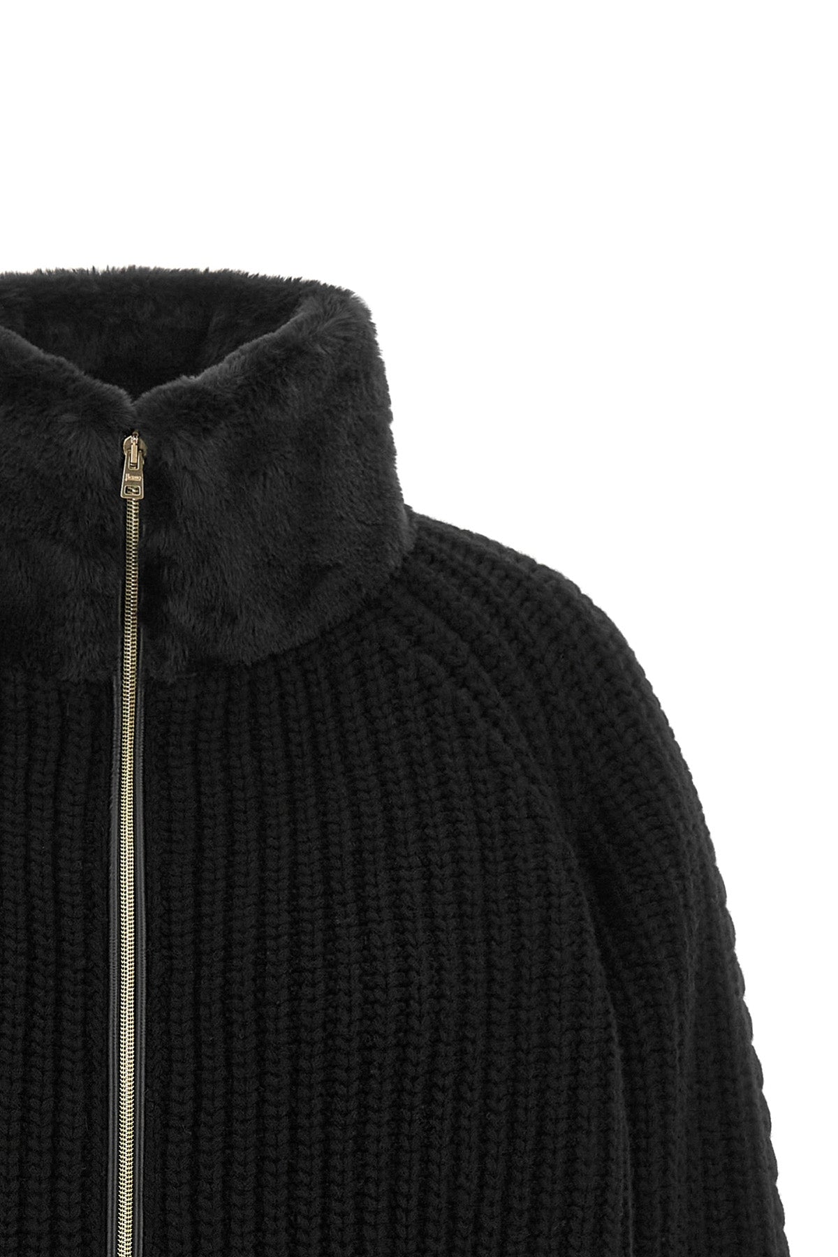 the herno maglia collo alto wool cardigan redefines the codes of knitwear throug