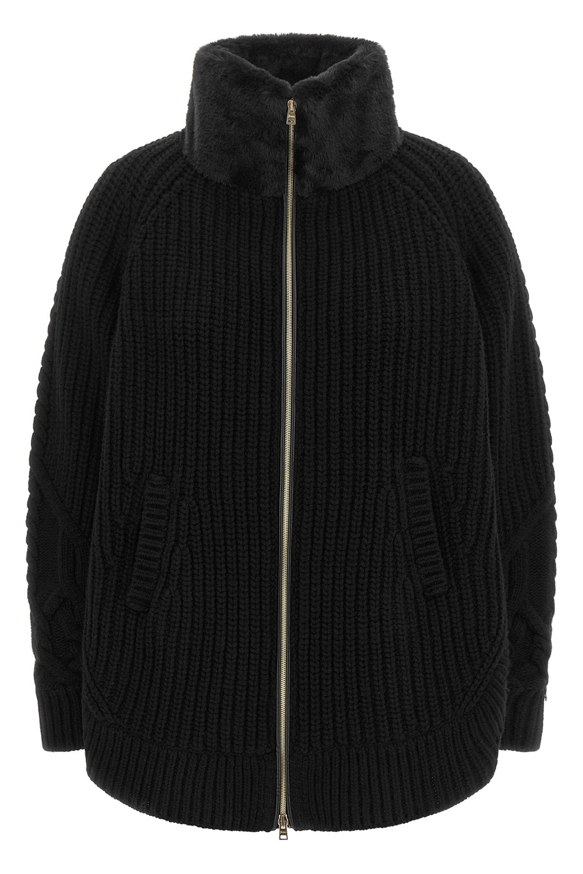 the herno maglia collo alto wool cardigan redefines the codes of knitwear throug
