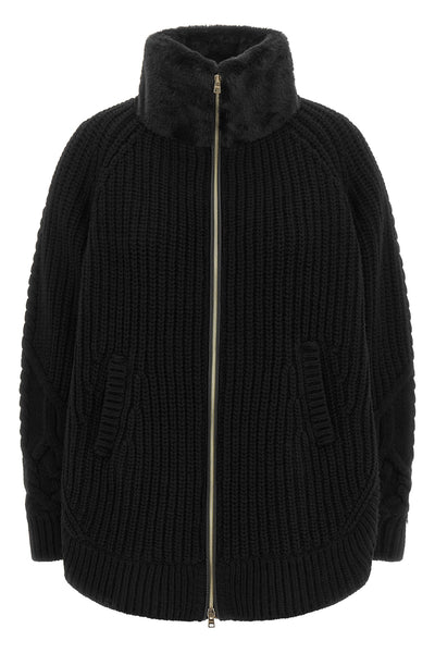 the herno maglia collo alto wool cardigan redefines the codes of knitwear throug