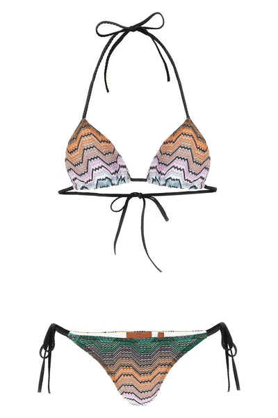 raschel lamé viscose blend bikini