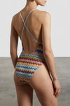 lamé viscose one-piece swimsuit