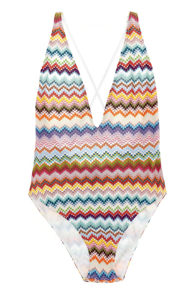 lamé viscose one-piece swimsuit