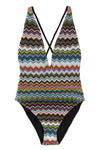 lamé viscose one-piece swimsuit