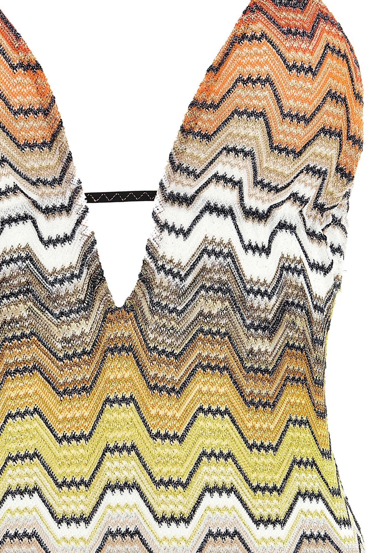 the missoni one-piece swimsuit redefines beachwear aesthetics through an envelop