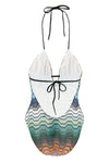 one-piece swimsuit in viscose blend lamé