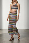zigzag knit cover-up swimsuit