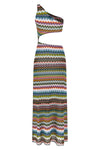 zigzag knit cover-up swimsuit