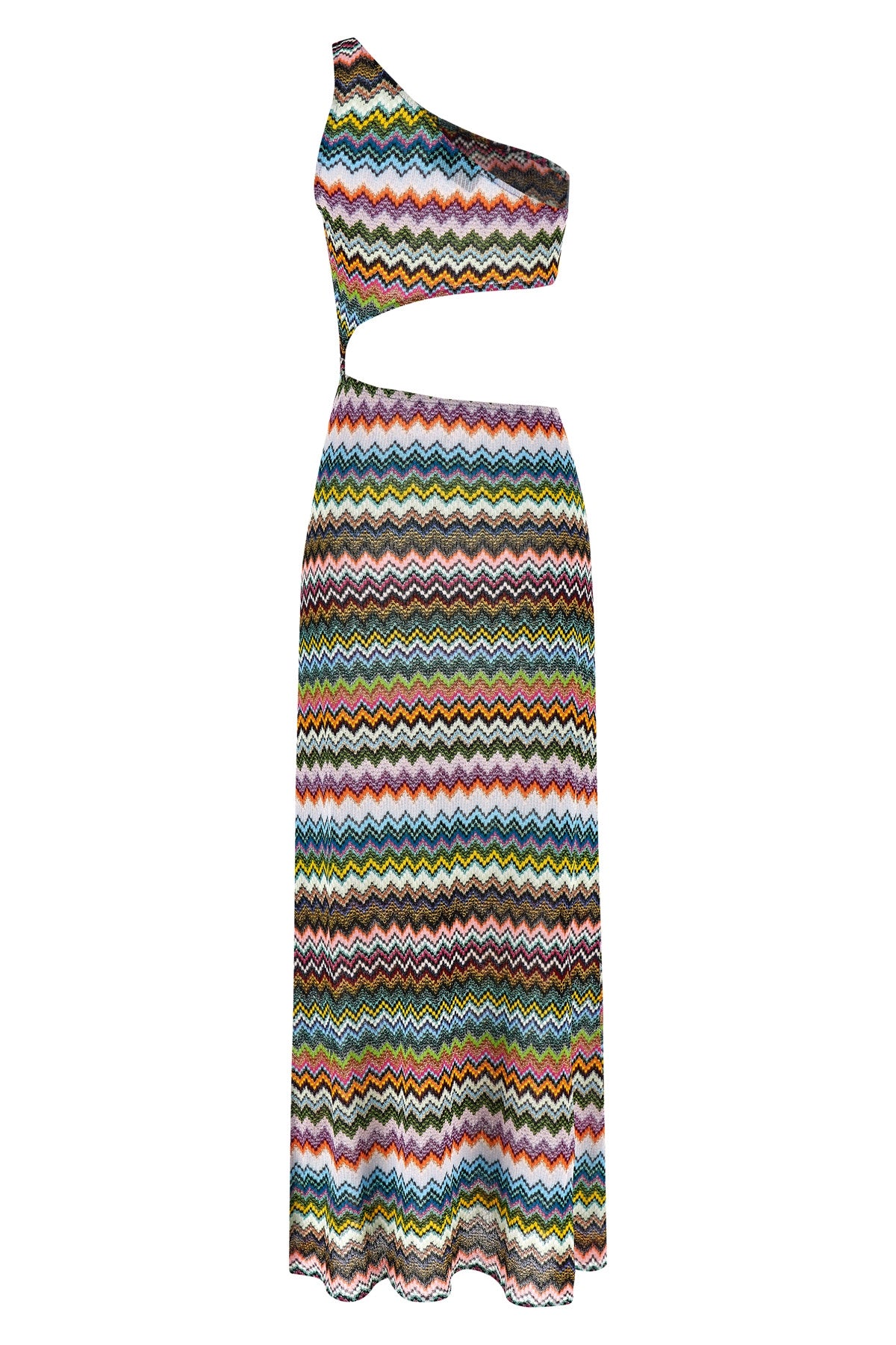 zigzag knit cover-up swimsuit