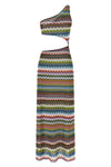 zigzag knit cover-up swimsuit