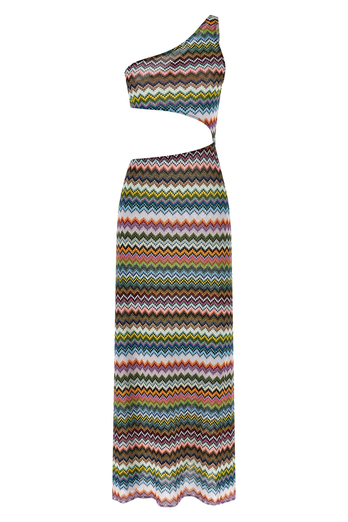 zigzag knit cover-up swimsuit