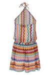 short jumpsuit in zigzag knit