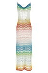 long dress in viscose shaded lamé made
