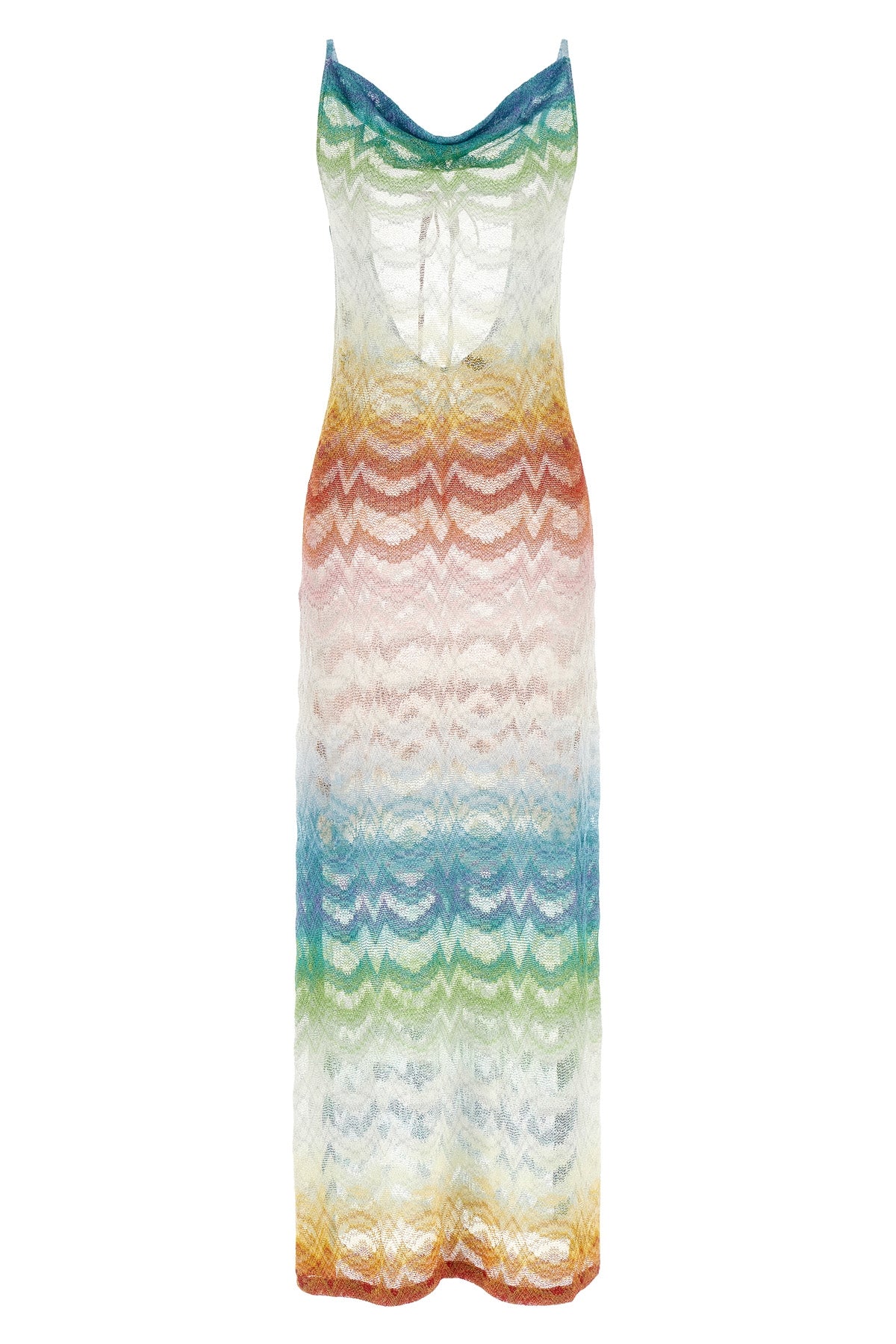 long dress in viscose shaded lamé made