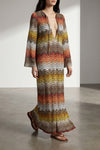 long dress in viscose blend lamé made