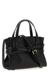 small leather tie me handbag