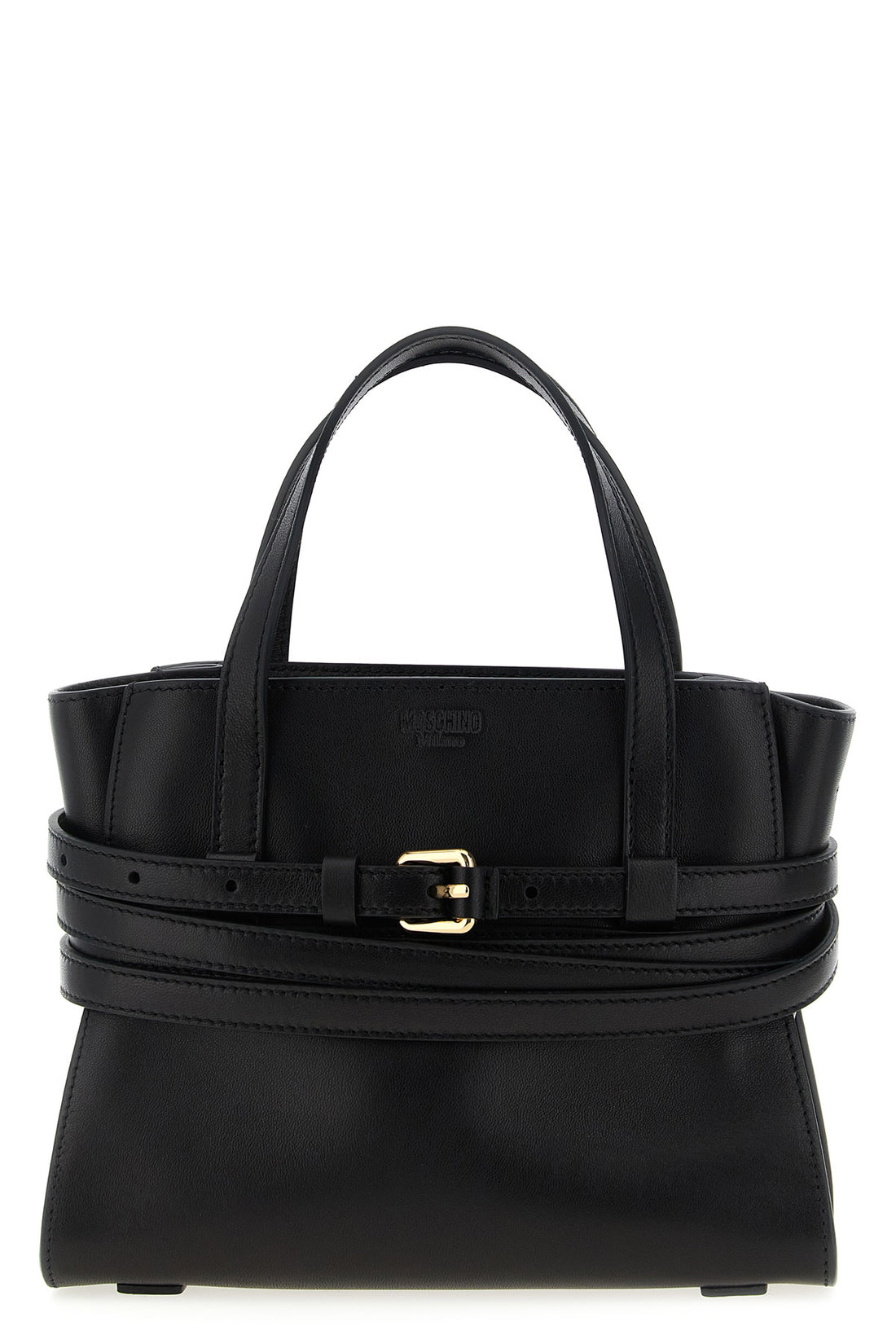 MOSCHINO OS small leather tie me handbag