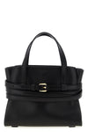 small leather tie me handbag