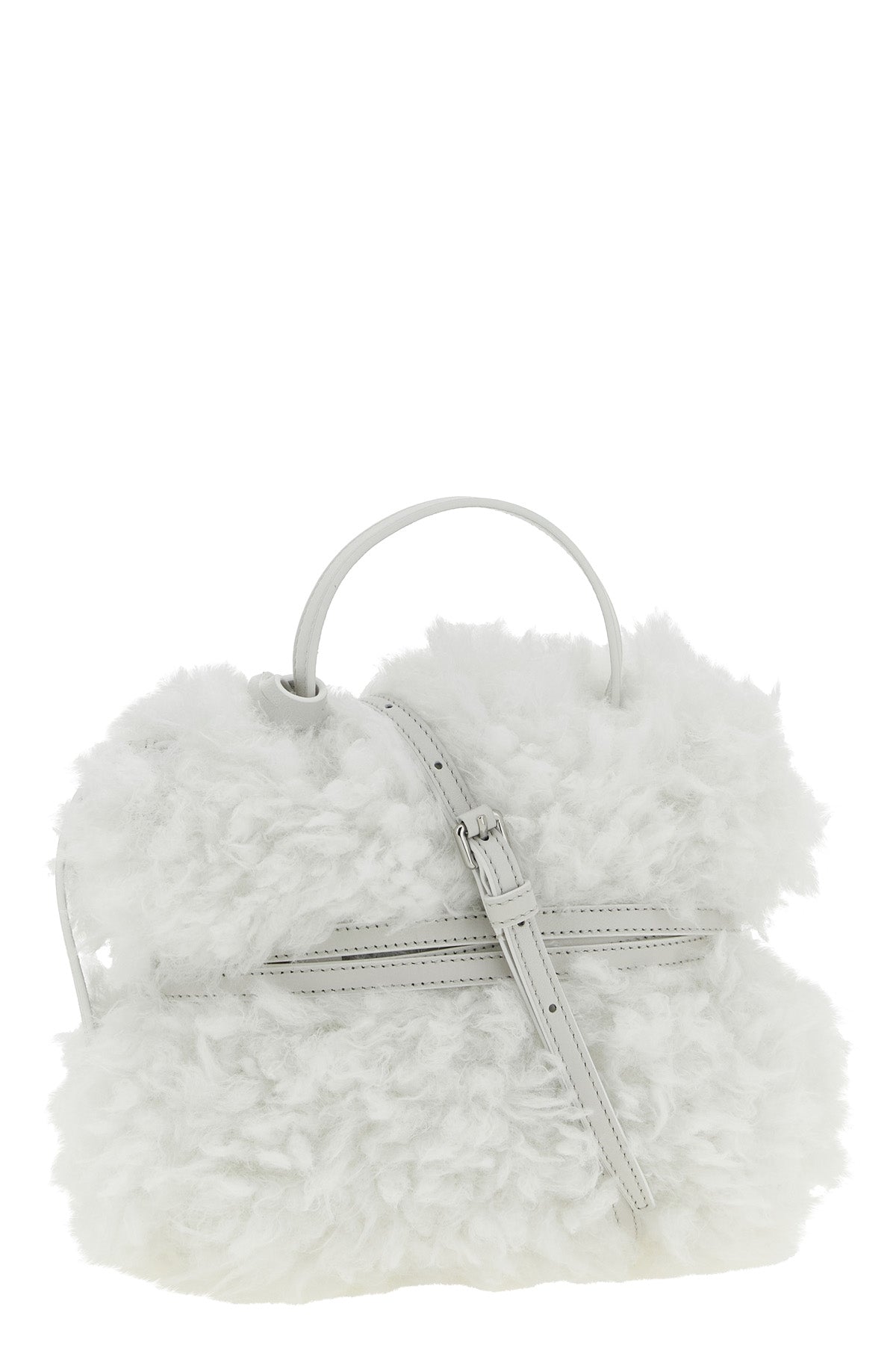 moschinos tie me small handbag stands out for its soft and unstructured silho