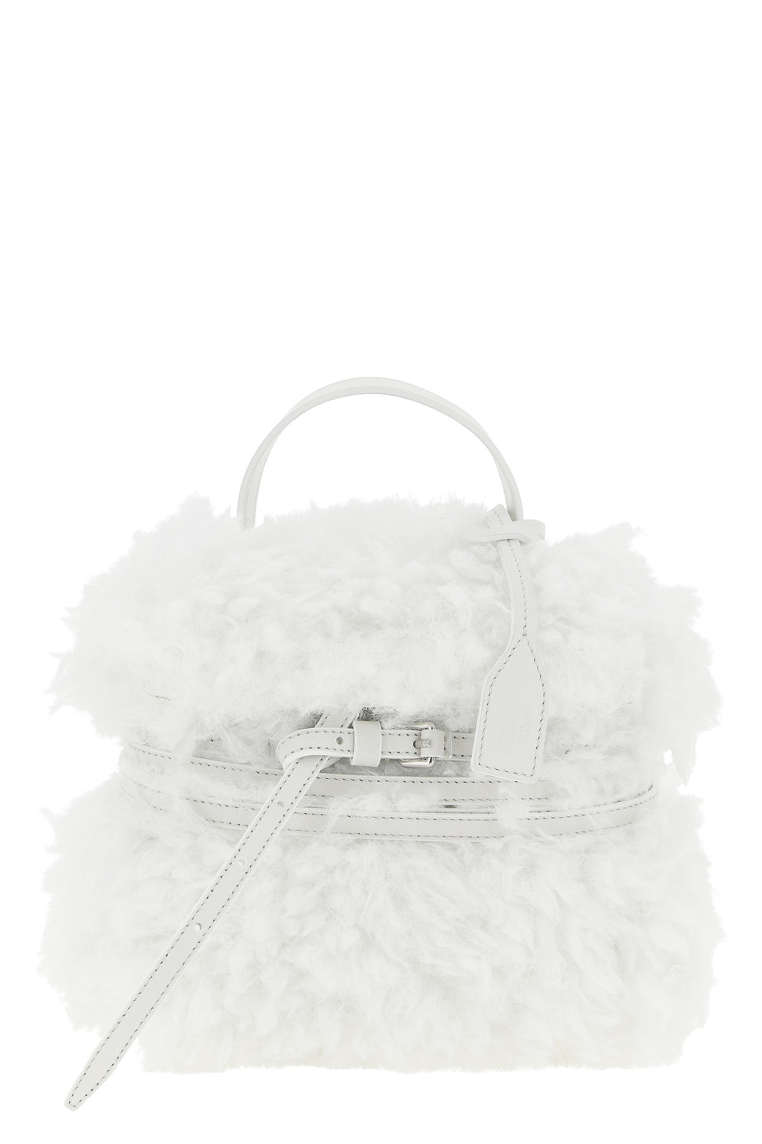MOSCHINO OS moschinos tie me small handbag stands out for its soft and unstructured silho