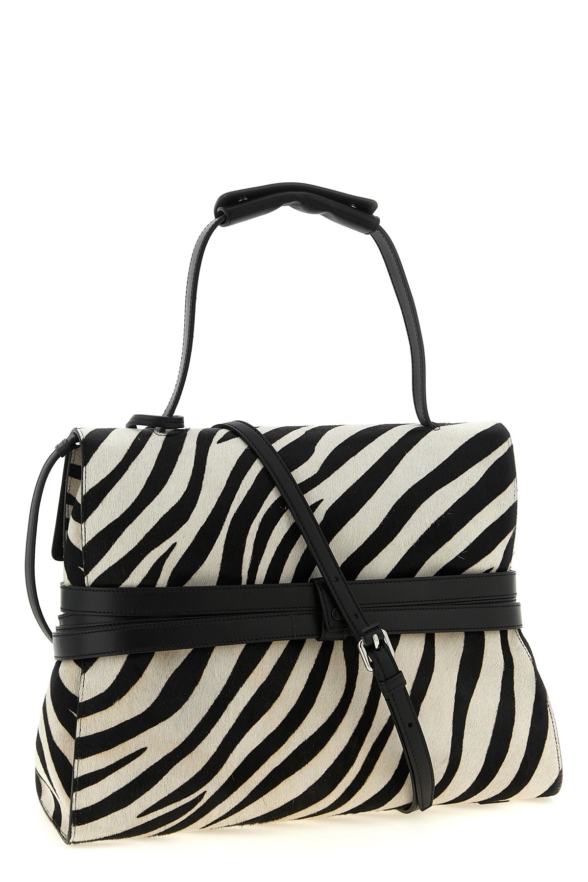 the moschino tie me regular calf leather handbag features a structured silhoue
