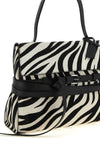 the moschino tie me regular calf leather handbag features a structured silhoue