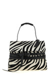 the moschino tie me regular calf leather handbag features a structured silhoue