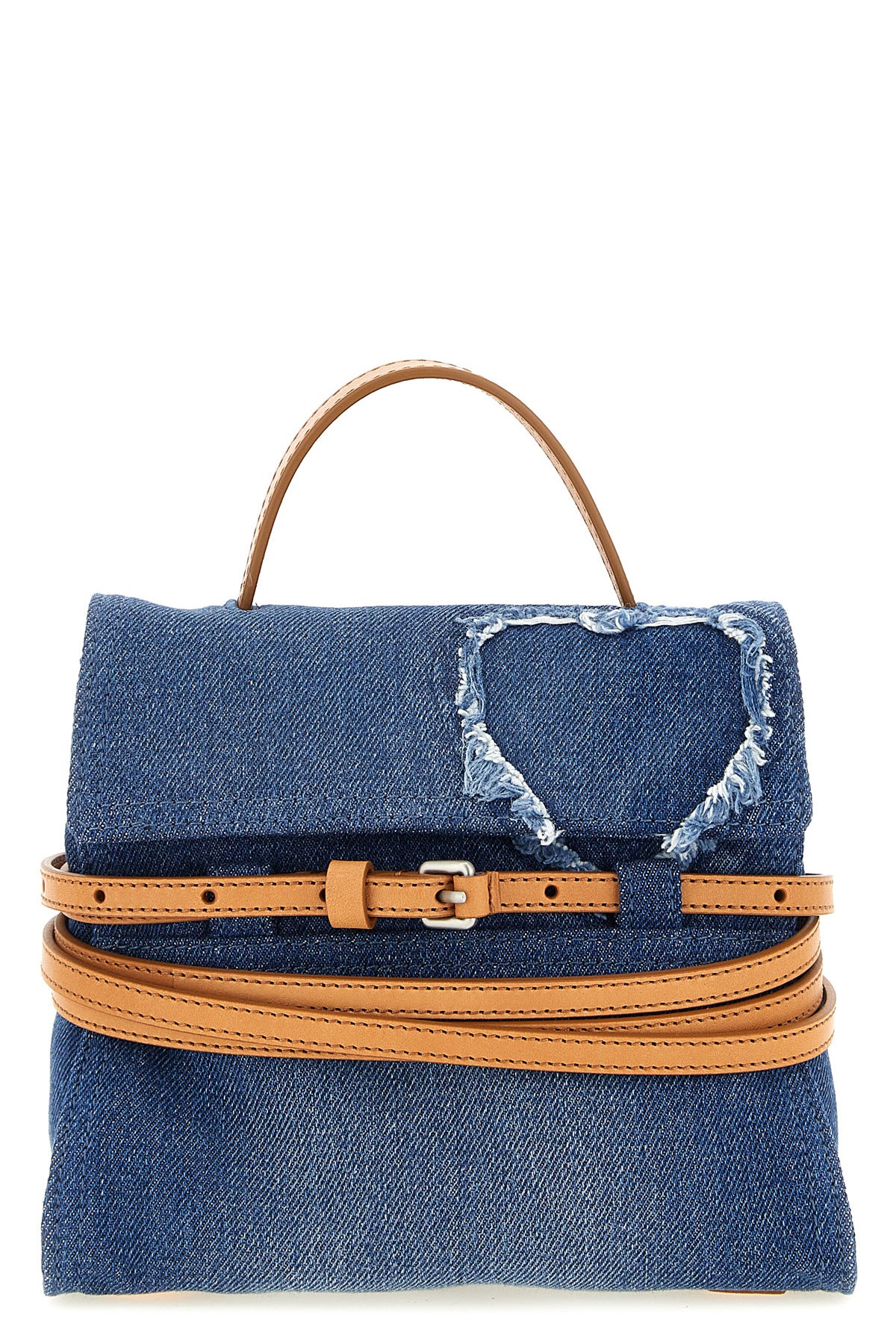 tie me denim and leather handbag