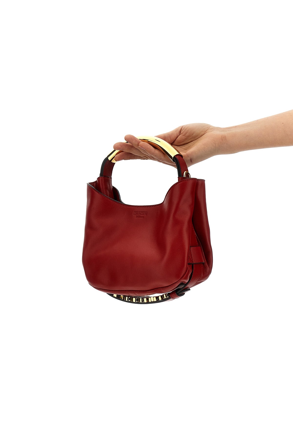 moschino handle me bag small nappa leather handbag