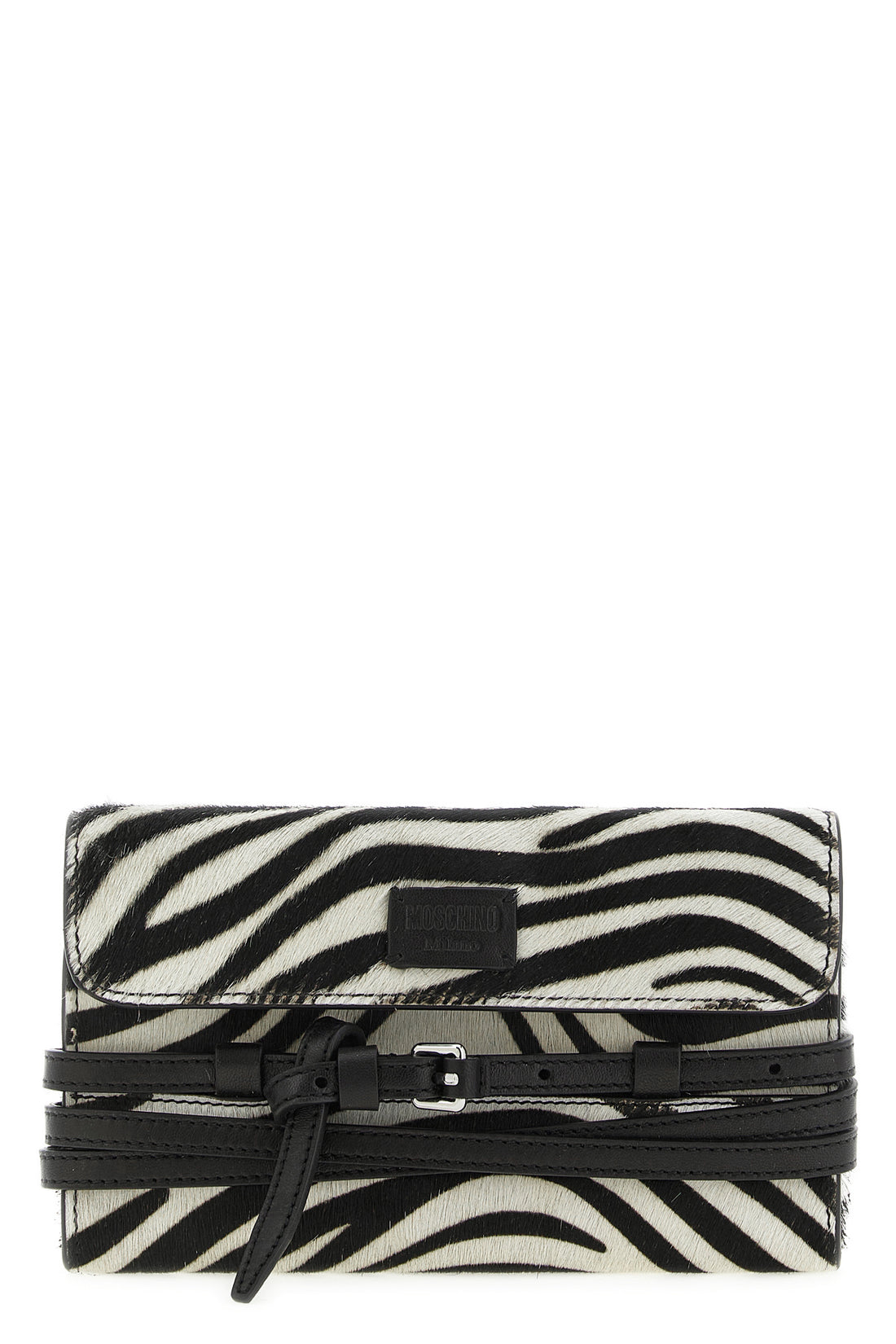 MOSCHINO OS moschinos tie me wallet on chain bases its design on a sharp material contras