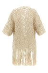 opera dazzling macramé silk and linen cardigan woven