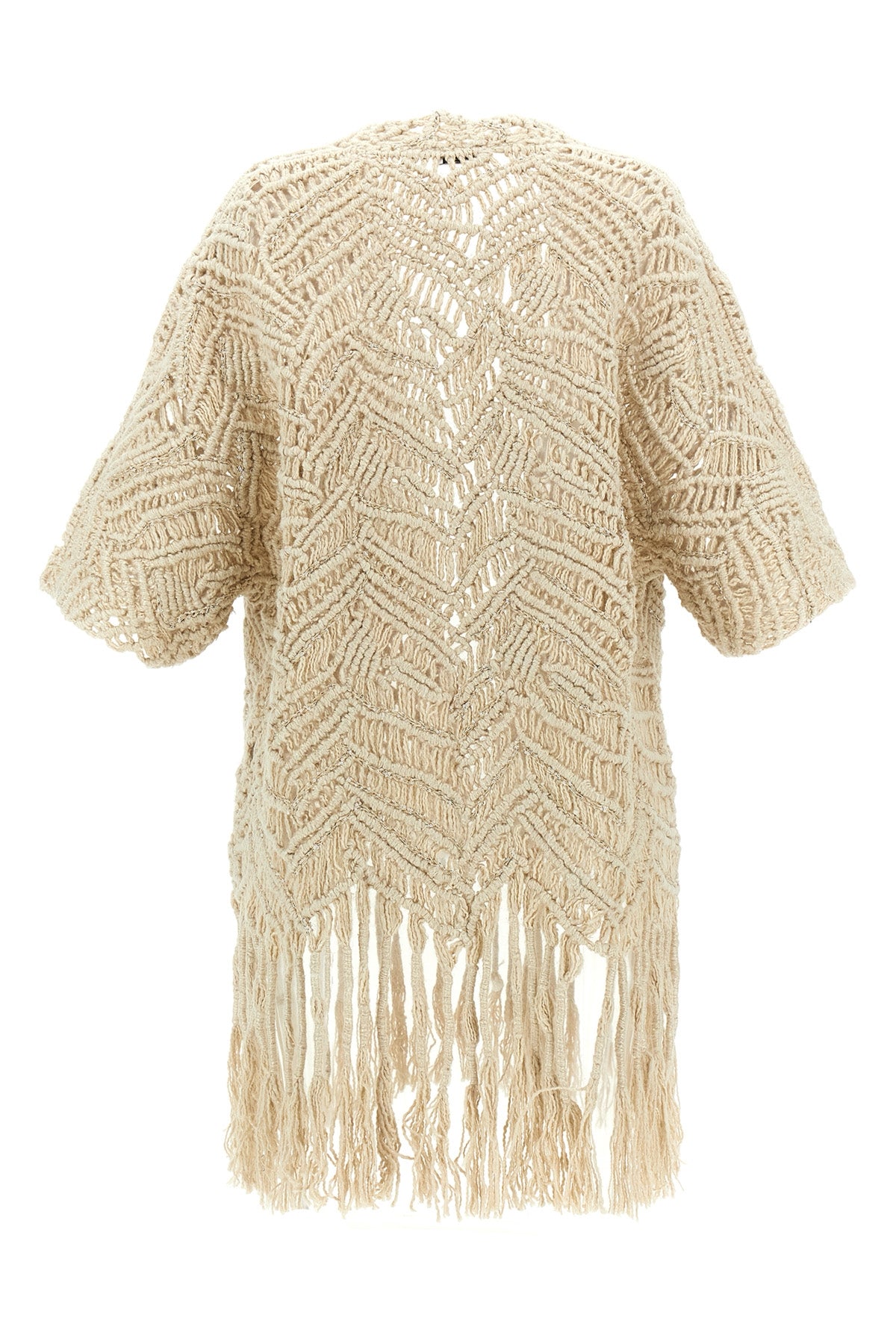 opera dazzling macramé silk and linen cardigan woven
