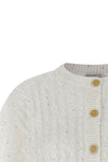 dazzling cable openwork ribbed linen cardigan