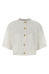 dazzling cable openwork ribbed linen cardigan