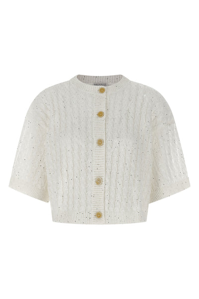 dazzling cable openwork ribbed linen cardigan