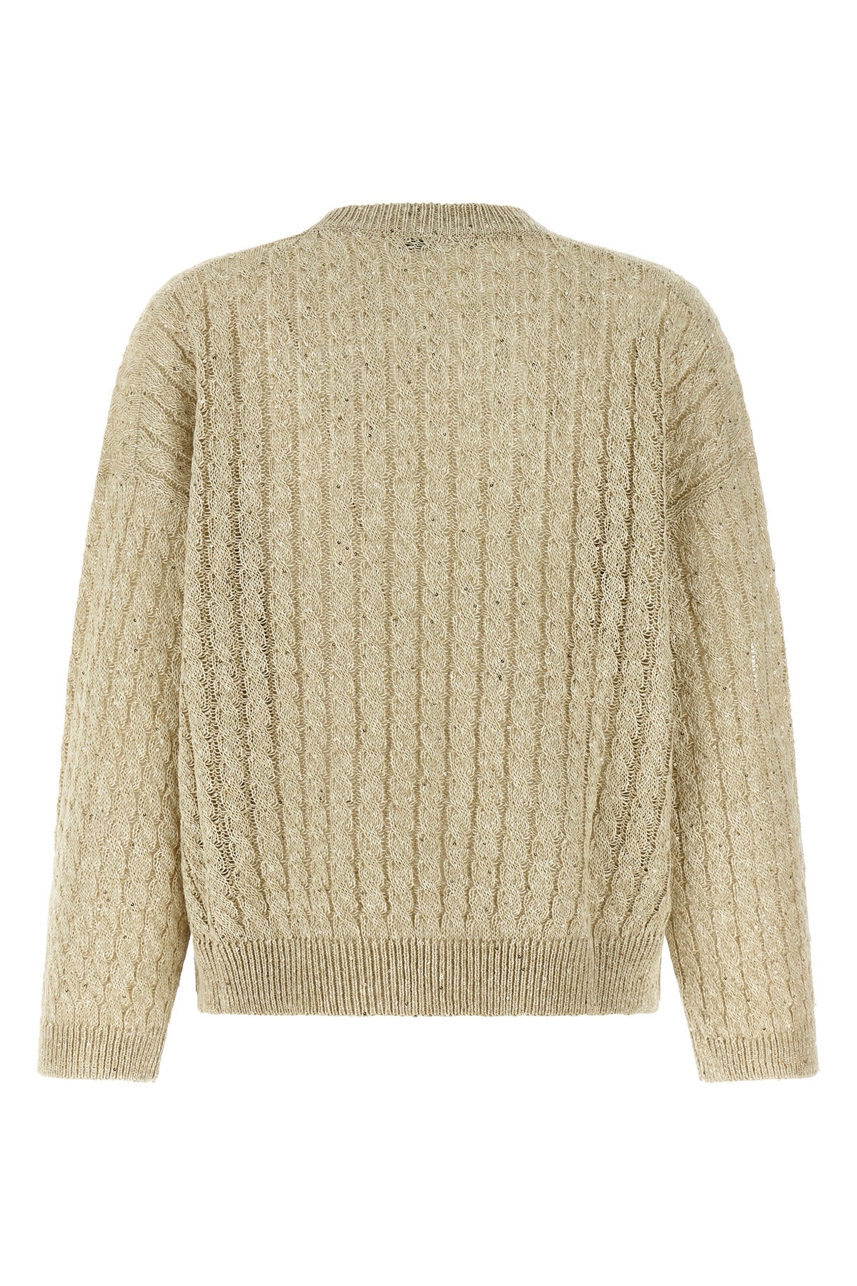 dazzling cable openwork ribbed linen sweater