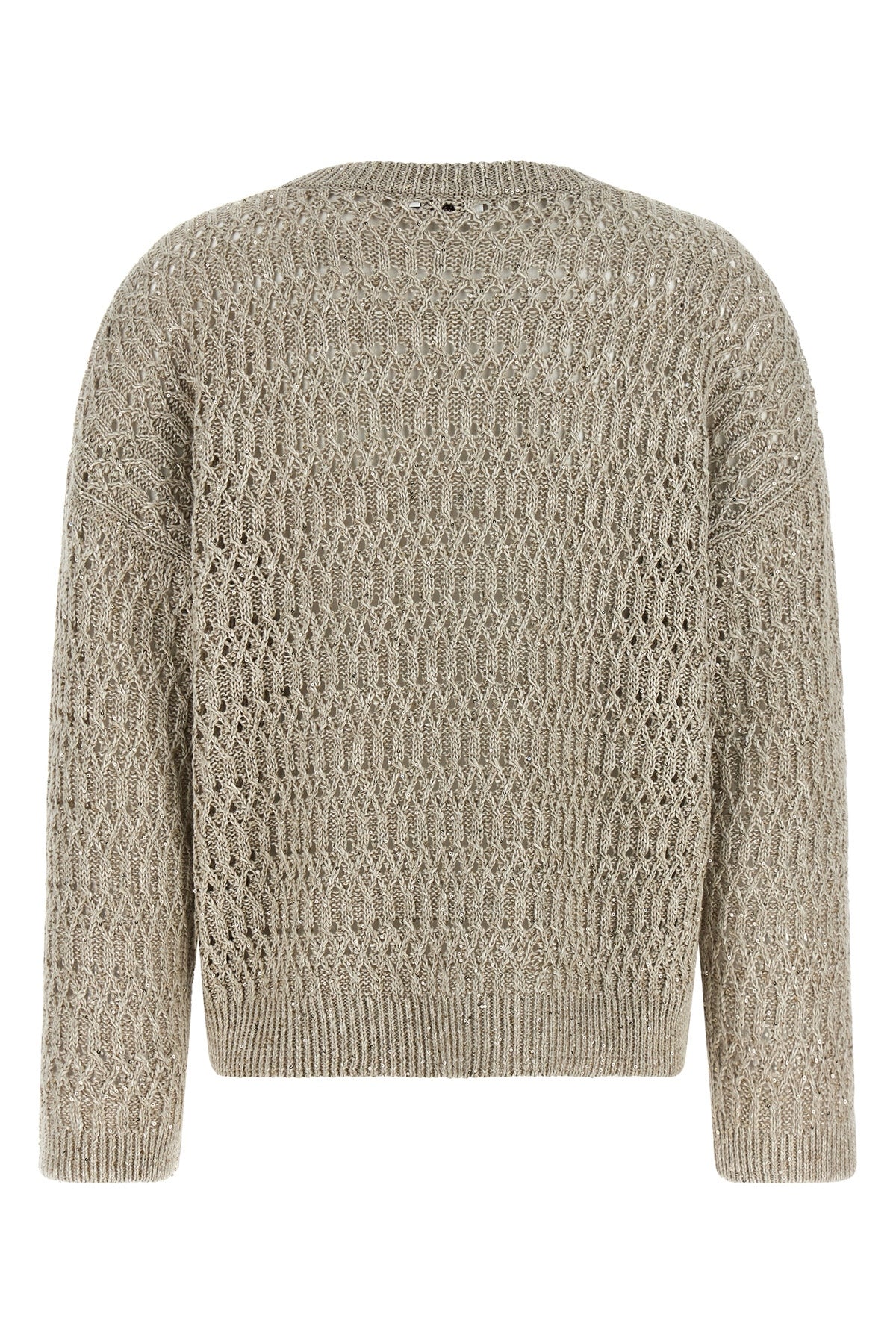 dazzling braids openwork linen blend sweater
