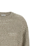 dazzling braids openwork linen blend sweater