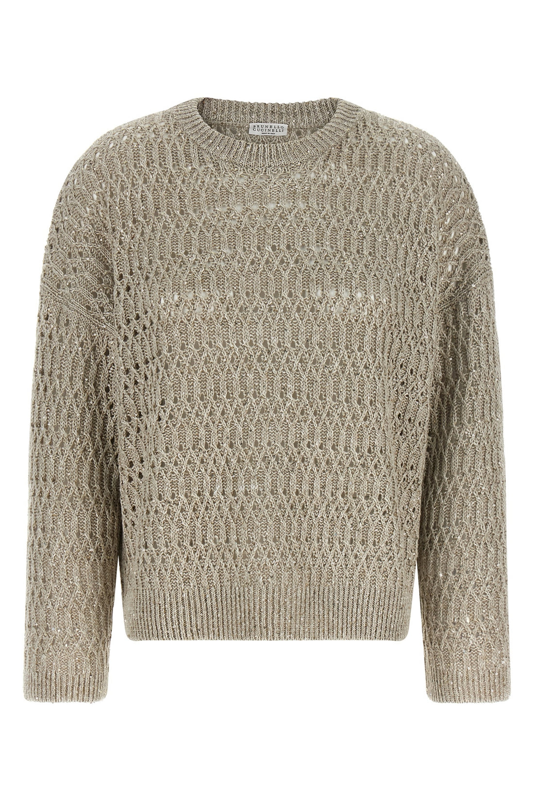 BRUNELLO CUCINELLI L dazzling braids openwork linen blend sweater